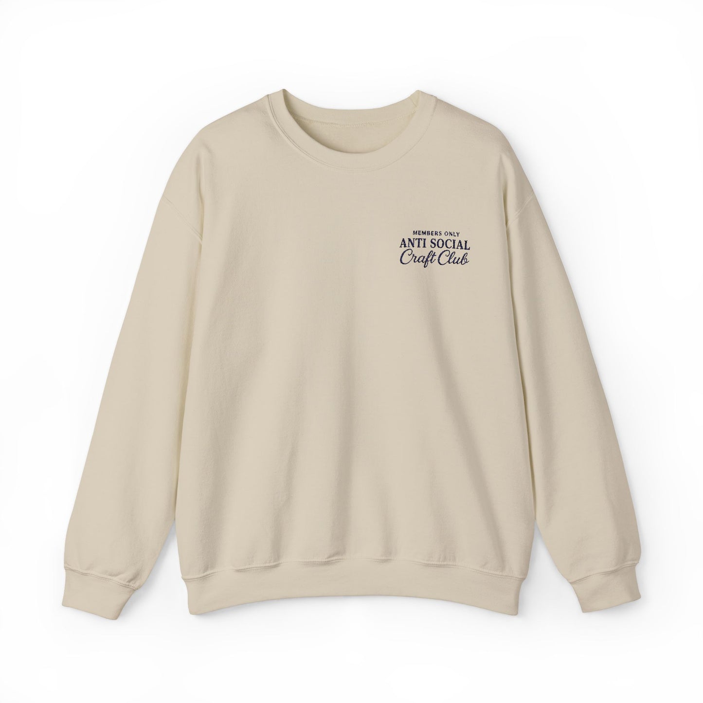 Embroidered Anti Social Craft Club Unisex Crewneck Sweatshirt