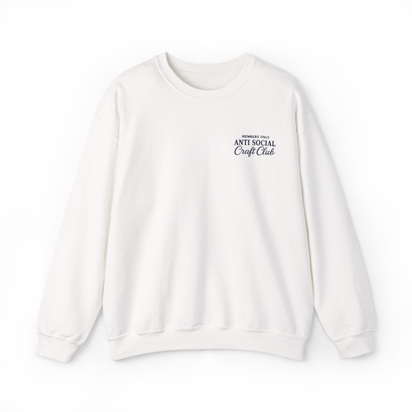 Embroidered Anti Social Craft Club Unisex Crewneck Sweatshirt