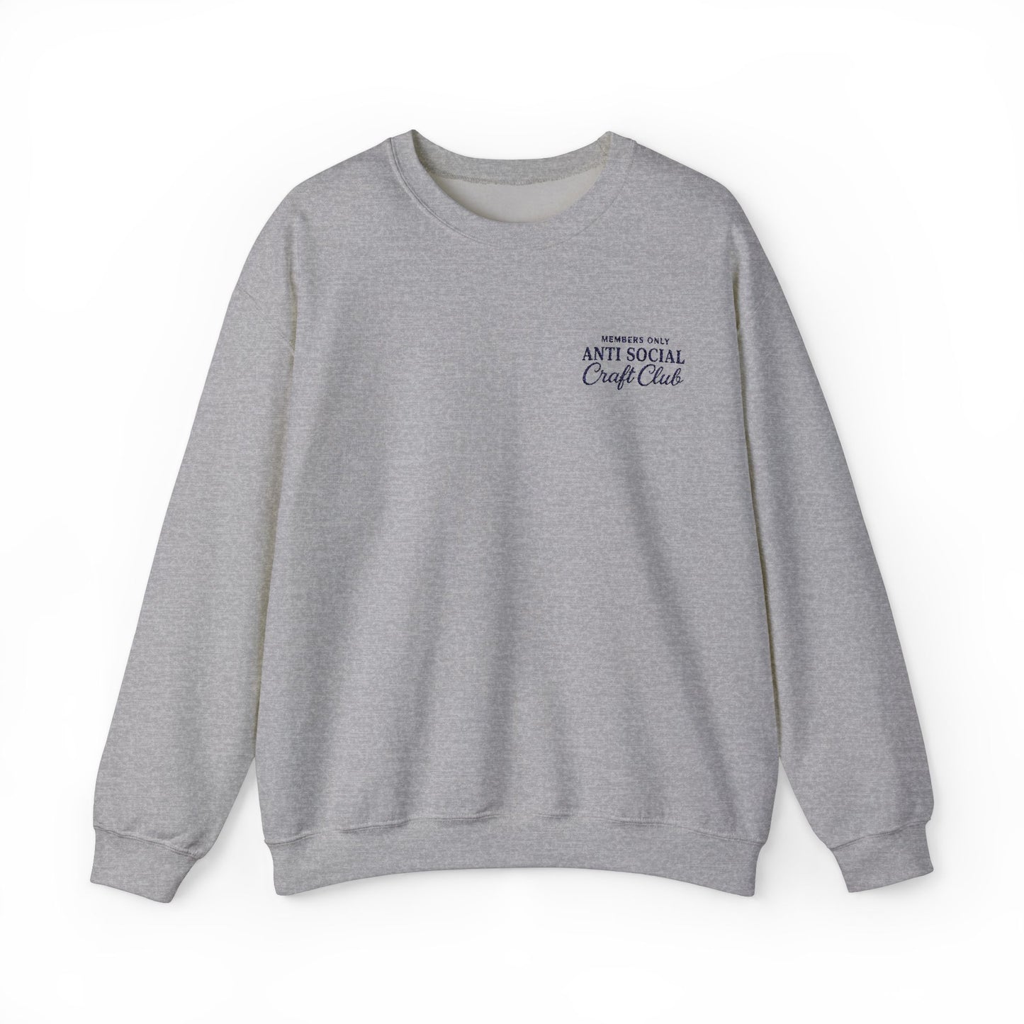 Embroidered Anti Social Craft Club Unisex Crewneck Sweatshirt