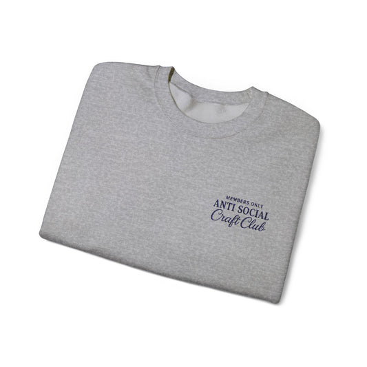Embroidered Anti Social Craft Club Unisex Crewneck Sweatshirt