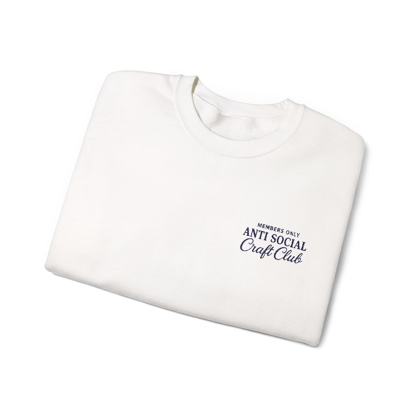 Embroidered Anti Social Craft Club Unisex Crewneck Sweatshirt