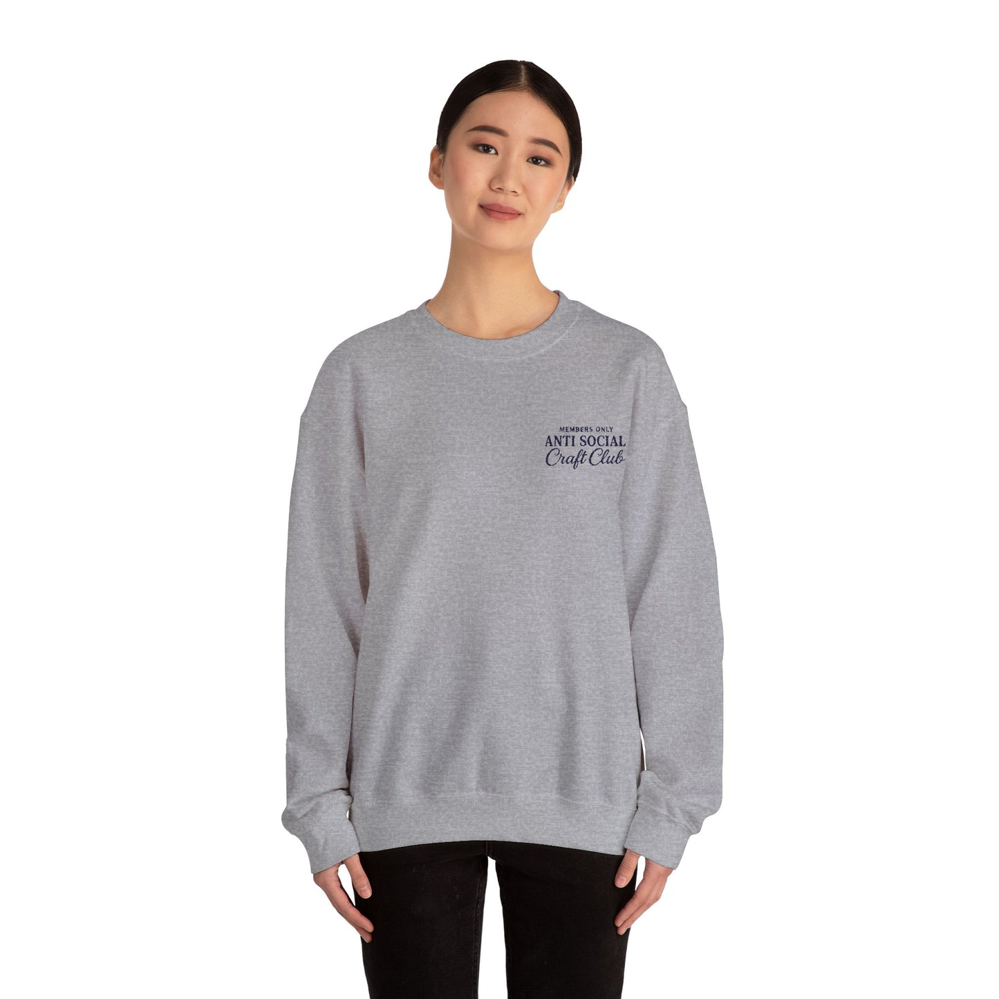 Embroidered Anti Social Craft Club Unisex Crewneck Sweatshirt