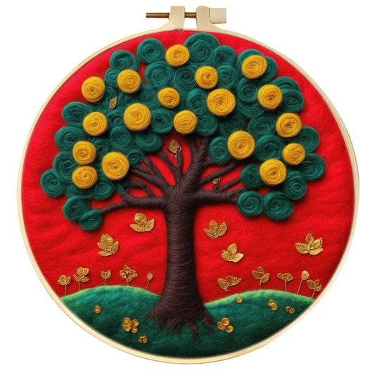 Orchard Bloom – Bold Felt Tree with Yellow Rosette Fruit