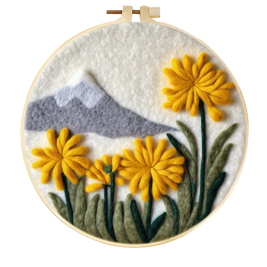 Alpine Dandelion – Wool Felting Kit with Mountain View