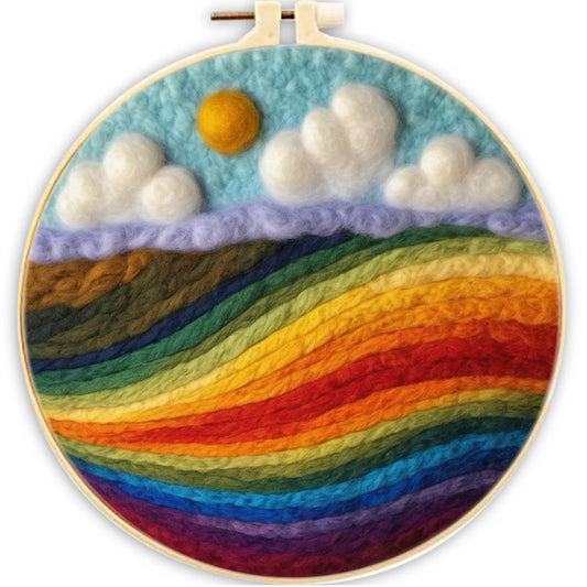 Dreamy Rainbow Fields Felt Painting Kit - feltwonders